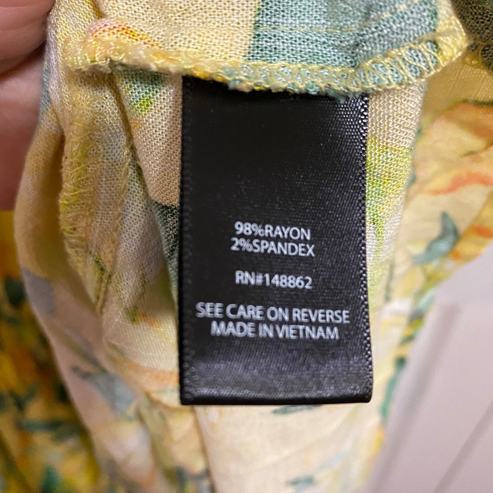 Fruitcore Torrid Midi Dress Womens 3 Yellow Lemon Print Tiered Ruffle Summer - Picture 5 of 7